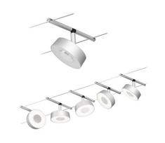 Paulmann 94475 - Komplektas 5xLED/5W – CIRCLE pilna kabelinė sistema, 230V, matinis chromas
