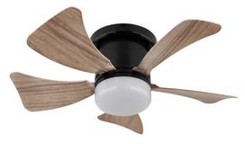 Pakabinamas LED šviestuvas su ventiliatoriumi GLOBO Hines, 10W, 230V, 3000-6500K, 750lm, medžio imit
