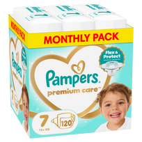 Sauskelnės Pampers Premium Care, 7 dydis, 15 kg, 120 vnt.