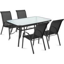 Lauko baldų komplektas Fieldmann FDZN 5010 FDZN 5020, juoda sp., 4 vietų