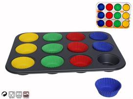 Kitchen&Go keksiukų kepimo forma su popieriniais įdėklais, 1 vnt.