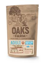 OAKS FARM suaugusių kačių sausas begrūdis pašaras su balta žuvimi 400 g