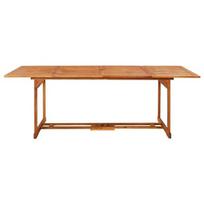 Sodo valgomojo stalas, 220x90x75 cm, rudas