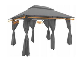 Pavėsinė ALTANA 3x4 m, pilkas