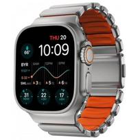 Nomad Stratos Band Apple Watch 49mm Naturalny Titanium-Ultra Orange FKM