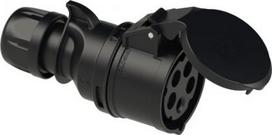 CEE connector 5x16A 6h (3P+N+PE) IP44/IP54 SHARK black 215-6x | 9003399055966