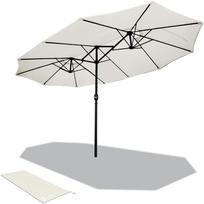 VOUNOT dvigubas sodo skėtis 270 × 460 cm, smėlio spalvos