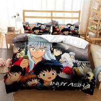 3D spausdinimo Anime Inuyasha patalynės komplektas, Antklodės užvalkalas Antklodė Lovos komplektas Antklodės užvalkalas Pagalvės užvalkalas, Karališko dydžio Karališko dydžio Viengulis dydis Berniukams Mergaitėms Suaugusiems 135x200cm 2pcs