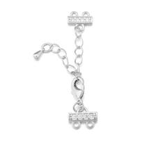 1set Gold Plated Inlaid Zircon Lobster Clasp With Extension Chain Connector For Jewelry Making DIY Bracelets Necklace Connectors