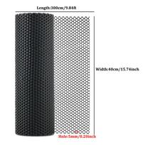 Plastikinis vielos tinklo tvora, 40cm x 300cm - Plastikinis vištidės tinklas šunims, triušiams ir naminiams paukščiams - Balkono tinklas gyvūnams(Skylė 3mm-12mm) Black Hole 5mm