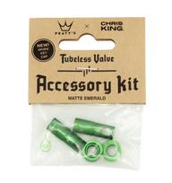 Priedas ventiliams PEATY S X CHRIS KING (MK2) EMERALD TUBELESS VALVES ACCESSORY KIT (PTV2-ACCS-EMR-12)