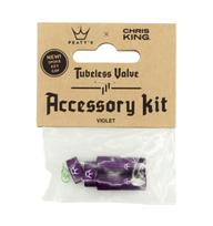 Priedas ventiliams PEATY S X CHRIS KING (MK2) VIOLET TUBELESS VALVES ACCESSORY KIT (PTV2-ACCS-VLT-12)