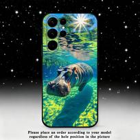 Cute Hippo Hippopotamus Phone Case For Samsung S25,S24,S21,S22,S23,S30,Ultra,S20,Plus,Fe,Lite,Note,10,9,5G Black Cover Samsung S105G