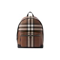Burberry checked odinis kuprinė, rudos languotos dengtos drobės kuprinė su priekine kišenė, prabangi dizainerio mokyklinė kuprinė kasdieniam važiavimui, kelionėms 80514141 Basic Set (Bag+Dust Bag)