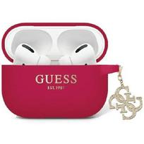 Guess Skysto silikono blizgantis trikampis pakabukas, skirtas AirPods Pro 2, purpurinis