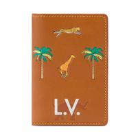 Louis Vuitton X The Darjeeling Limited Kišeninis organizatorius Gyvūno įspausto logotipo rašto Odinė piniginė Vyriška piniginė Šviesiai ruda M27997 Box(Basic Set+Box)
