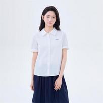 Inman Women's Pure Cotton Minimalist Short Sleeve Shirt S pieno baltumo spalva