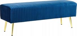 Prieškambario suoliukas Beliani Paterson, mėlyna sp./aukso sp., 118 cm x 40 cm x 42 cm