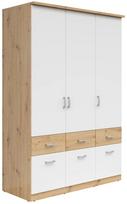 Spinta Brando 3, balta sp./artisan oak, 58 cm x 136 cm x 199 cm