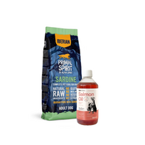 PRIMAL SPIRIT Iberian Sardine 12kg + LAB V Lašišų aliejus šunims ir katėms 500ml