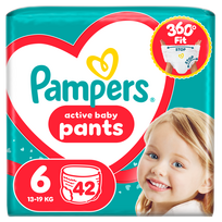Sauskelnės-kelnaitės Pampers Active Baby Pants, 6 dydis, 13 - 19 kg, 42 vnt.