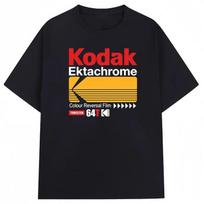 Kodak Summer Brand 100% grynos medvilnės vyriški marškinėliai Kasdieniai Lauko Sporto Gatvės Atsitiktiniai Vienspalviai universalūs Kvėpuojantys trumpomis rankovėmis S juoda