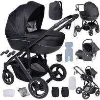 3-in-1 baby stroller with bassinet, foldable, all-terrain wheels, travel system, accessories and rain cover included juoda