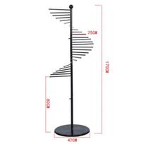 Didelės talpos spiralinis geležinis šalikų stovas drabužių ir krepšių vitrina daugiafunkcinis drabužių parduotuvės grindų stendas 170*42cm Black