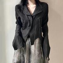 Karrram Gothic Juodi Marškiniai Tamsiai Estetiška Palaidinė Moteriški Netaisyklingo dizaino drabužiai Emo Alt Drabužiai Grunge Tops Y2k S juoda