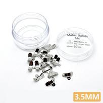 50 VNT. Dantų matricų juostelės Sekcinės kontūruotos metalinės matricos dantų pakeitimui Stomatologinė medžiaga 3.5mm sidabras