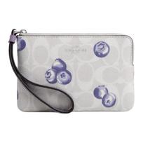 Coach Mini Wristlet Zip Closure Portable Card Holder With Wrist Strap CR817-SVWPY Basic Set (Bag+Dust Bag)