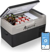 "Alpicool G22" 22 litrų talpos šaldymo dėžė, mini nešiojamasis šaldytuvas automobiliui, elektrinė kempingo šaldymo dėžė/šaldiklis, 12/24 V, skirta automobiliui, sunkvežimiui, valčiai, su kištukine jungtimi, -20 ℃ - 20 ℃