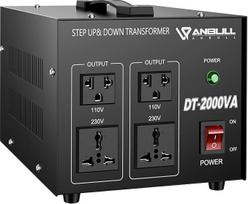 "Anbull DT- 2000 W įtampos keitiklis, transformatorius su toroidiniu branduoliu, įtampos keitiklis iš 110 V į 230 V, pakopinis keitiklis, 50-60 Hz