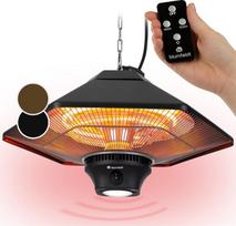 "blumfeldt Heat Hexa" infraraudonųjų spindulių šildytuvas, terasos šildytuvas, elektrinis šildytuvas, šildymo galia: 800/1200/2000W IR ComfortHeat halogeniniai kaitinimo elementai, LED apšvietimas, jutiklinis ekranas