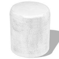 Kalto aliuminio taburetė/šoninis staliukas sidabro spalvos