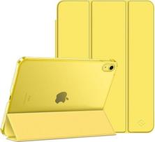 "Fintie" dėklas su ekrano apsauga "iPad A16" 11 kartos 11 colių 2025 ir "iPad" 10 kartos 10,9 colių 2022 - itin plonas apsauginis dėklas su kietuoju kompiuteriu ir permatoma nugarėle (geltonas)