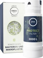 "GROHE Blue UltraSafe Protect" pakaitinis filtras, 3000 l talpos (mūsų stipriausias filtras, filtruoja 99,999 % visų bakterijų ir mikroplastiko, 99,5 % sumažina švino kiekį, skirtas visiems mėlynos ir raudonos spalvos prietaisams)