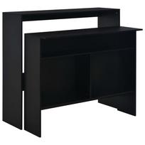 Baro stalas su 2 stalviršiais juodos sp 130x40x120cm