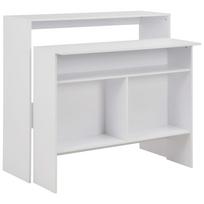 Baro stalas su 2 stalviršiais baltos sp 130x40x120cm
