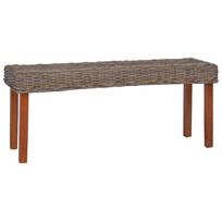 Suoliukas 110cm natūralus Kubu ratanas ir raudonmedžio masyvas