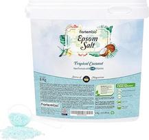 "Nortembio" Epsomo druska 100% kvapioji Tropical Coconut 6 kg - natūralus magnio šaltinis | Su vitaminu C ir E drėkinančiomis medžiagomis | Atpalaiduojančioms vonioms, SPA ir odos priežiūrai + nemokama elektroninė knyga
