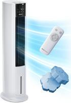 "Pro Breeze OmniAir" bokštinis ventiliatorius su vandens aušinimu, oro aušintuvas su nuotolinio valdymo pulteliu, 4 režimai, 4 ventiliatoriaus lygiai, tylus ventiliatorius, mobilus oro kondicionierius be išmetimo žarnos, garų aušintuvas, 7 l