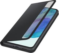 "Samsung Clear View" išmaniojo telefono dangtelis EF-ZG990, skirtas "Galaxy S21 FE", atlenkiamas dangtelis, mobiliojo telefono dėklas, itin plonas, atsparus smūgiams, apsauginis dėklas, juodas