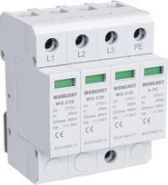 "Wengart" apsaugos nuo viršįtampių įtaisas WG-C20, T2 apsauga, 20-40KA AC275V 3+NPE, SPD namų deflektorius, tvirtinamas ant DIN bėgio
