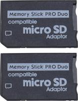 2 pakuotės atminties kortelės adapteris "Micro SD to Pro Duo Adapter" atminties kortelės laikiklis, suderinamas su "Sony PSP Console 1000 2000 3000" fotoaparatais