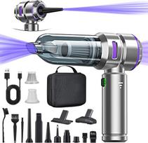 4-in-1 rankinio dulkių siurblio baterija, stiprus automobilinis dulkių siurblys, 28000PA belaidis rankinis dulkių siurblys, 3 greičių 240000 apsukų per minutę elektrinis dulkių siurblys, suspausto oro purkštuvas automobiliui, virtuvei, kompiuteriui, sofai