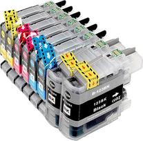 8 suderinamos spausdintuvų rašalo kasetės su V3 lustais, skirtos Brother DCP-/J562/J4120DW J480DW J680DW/DCP-8250 J880DW J4420DW J4620DW/DCP-8250 J4625DW J5320DW J5620DW/DCP-8250 J5625DW J5720DW 2 x juoda 2 x žydra 2 x žydra 2 x purpurinė 2 x geltona