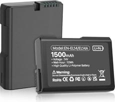 Akumuliatorius Nikon EN-EL14/EL14a, 1500mAh atsarginis akumuliatorius Nikon D5600 D5100 D5200 D5300 D5500 D3100 D3200 D3300 D3400 D3500, Coolpix P7000 P7000 0000 100 p. 7200 fotoaparatams (1 pakuotė)