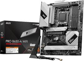 MSI PRO B650-A WiFi pagrindinė plokštė, ATX, palaiko "Ryzen 9000", 8000 ir 7000 serijos procesorius, AM5, DDR5 Memory Boost 7600+MHz/OC, 2 x PCIe 4.0 x16, 3 x M.2 Gen4, Wi-Fi 6E