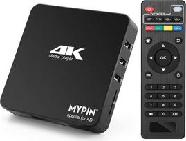 MYPIN 4K@60hz MP4 medijos grotuvas Palaiko 8TB HDD/256G USB diską/SD kortelę su HDMI/AV išvestimi HDTV/PPT MKV AVI MP4 H.265 - palaiko reklaminius subtitrus/laikrodžius